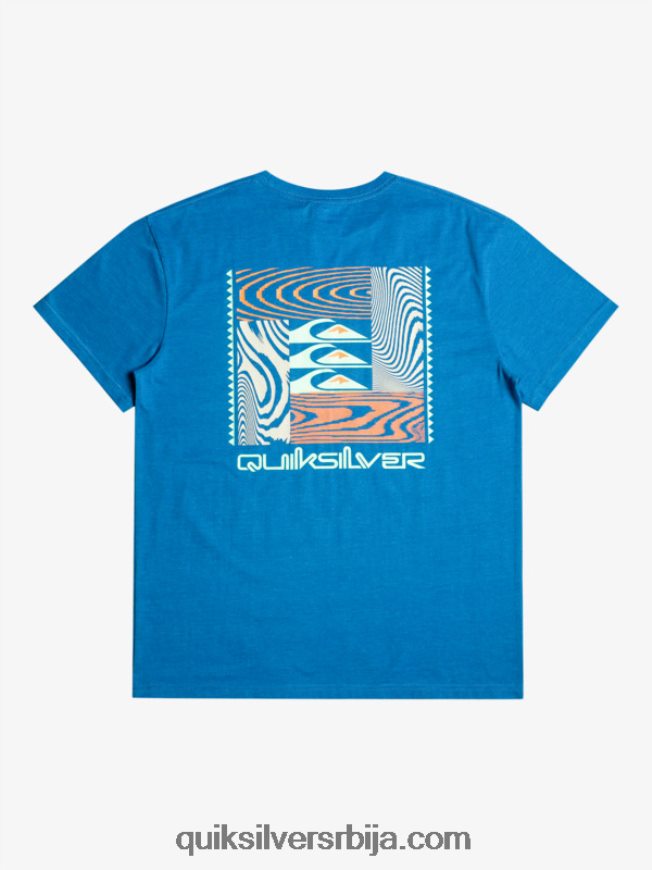 мушкарци Quiksilver мајица са искривљеним узорцима сноркел блуе Z824VN1015