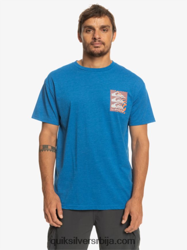 мушкарци Quiksilver мајица са искривљеним узорцима сноркел блуе Z824VN1015