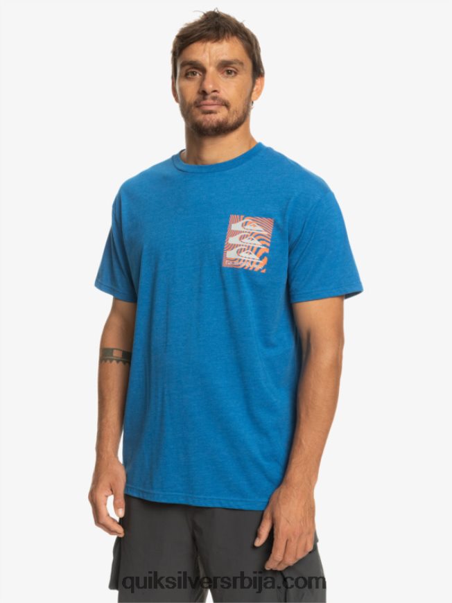 мушкарци Quiksilver мајица са искривљеним узорцима сноркел блуе Z824VN1015