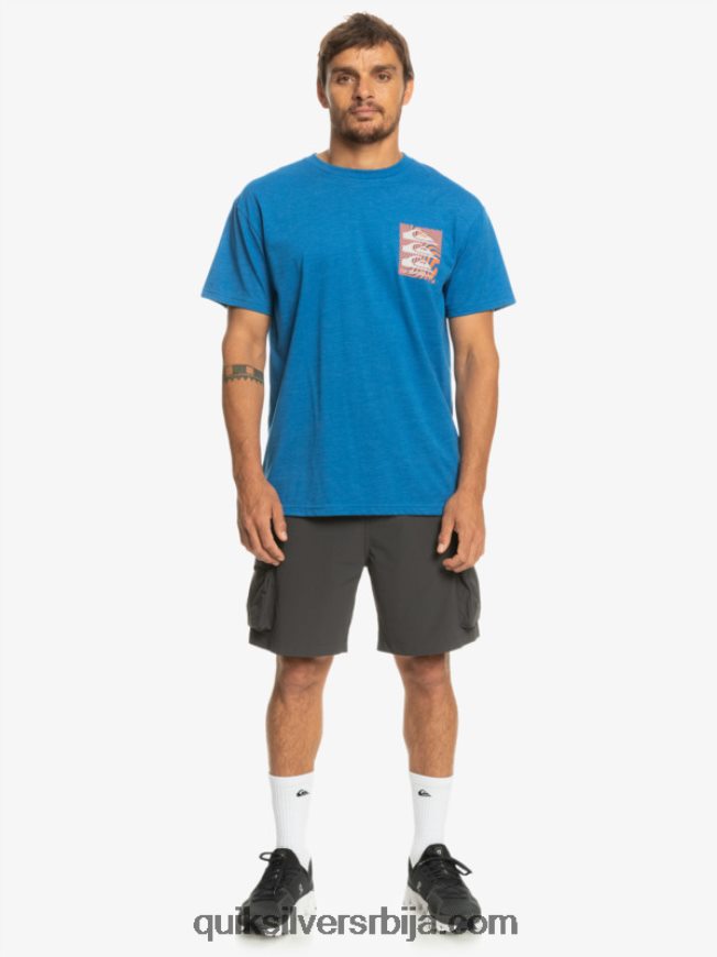 мушкарци Quiksilver мајица са искривљеним узорцима сноркел блуе Z824VN1015