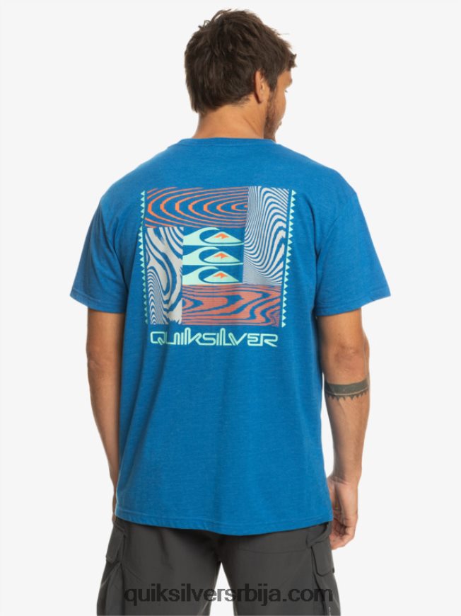 мушкарци Quiksilver мајица са искривљеним узорцима сноркел блуе Z824VN1015