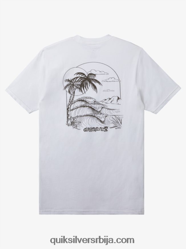 мушкарци Quiksilver мајица за пут за бекство бео Z824VN120