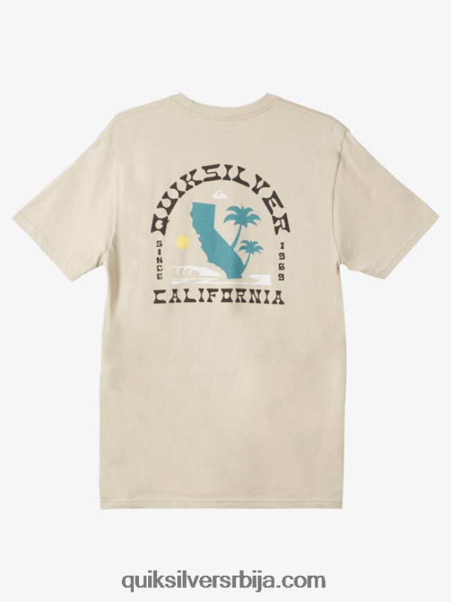 мушкарци Quiksilver калифорнијска иконична западна мајица плаза таупе Z824VN1228