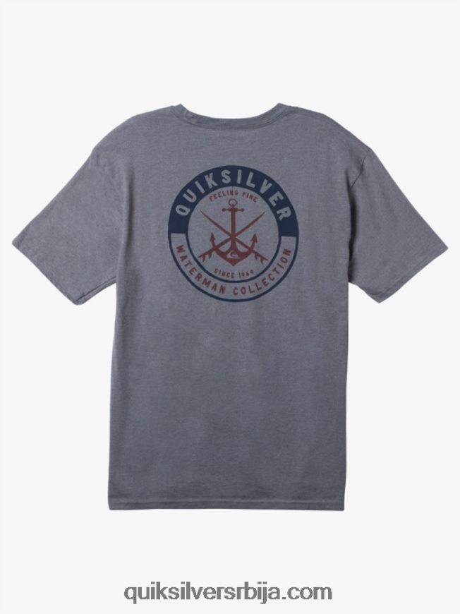 мушкарци Quiksilver мајица ватерман царефрее сессионс средње сиви вресак Z824VN1483