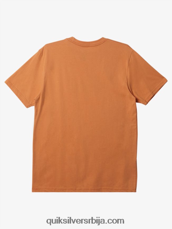 мушкарци Quiksilver мајица са логотипом комп бакар тан Z824VN194