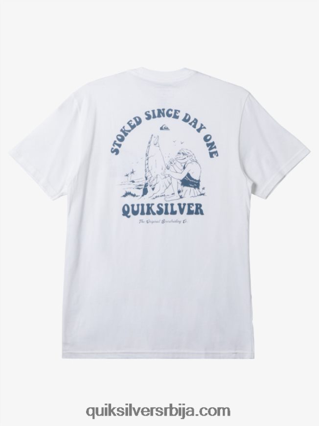 мушкарци Quiksilver загрејана од првог дана мајица бео Z824VN230