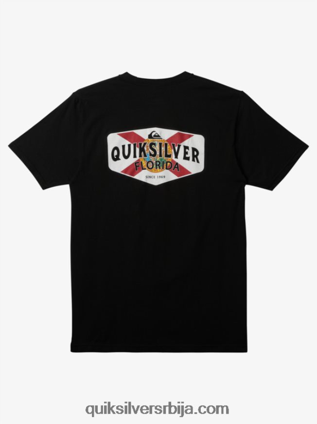 мушкарци Quiksilver мајица од обале до обале Флориде црн Z824VN235