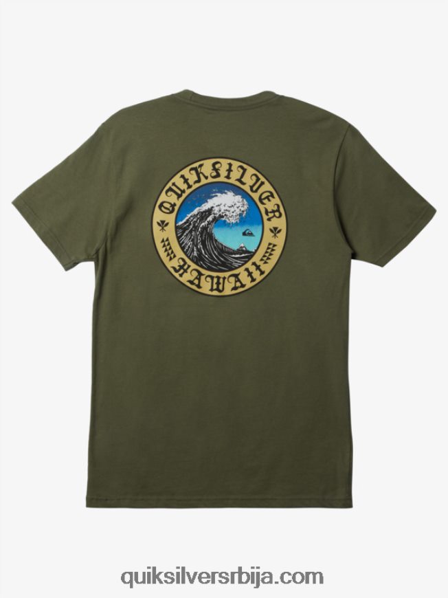 мушкарци Quiksilver мајица хавајски зид воде детелина са четири листа Z824VN277
