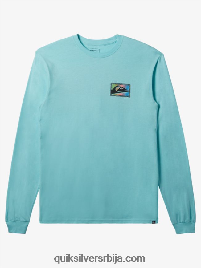 мушкарци Quiksilver мајица дугих рукава са градијентом анђео плави Z824VN436