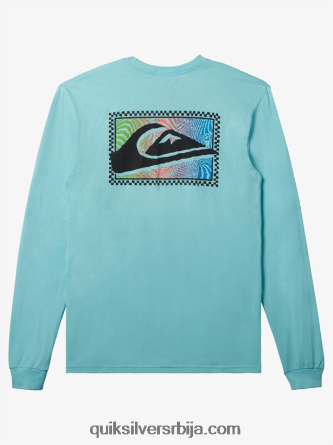 мушкарци Quiksilver мајица дугих рукава са градијентом анђео плави Z824VN436