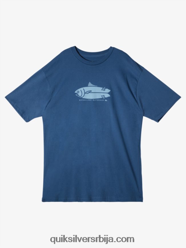 мушкарци Quiksilver мајица ватерман фисх талес заставник плави Z824VN59