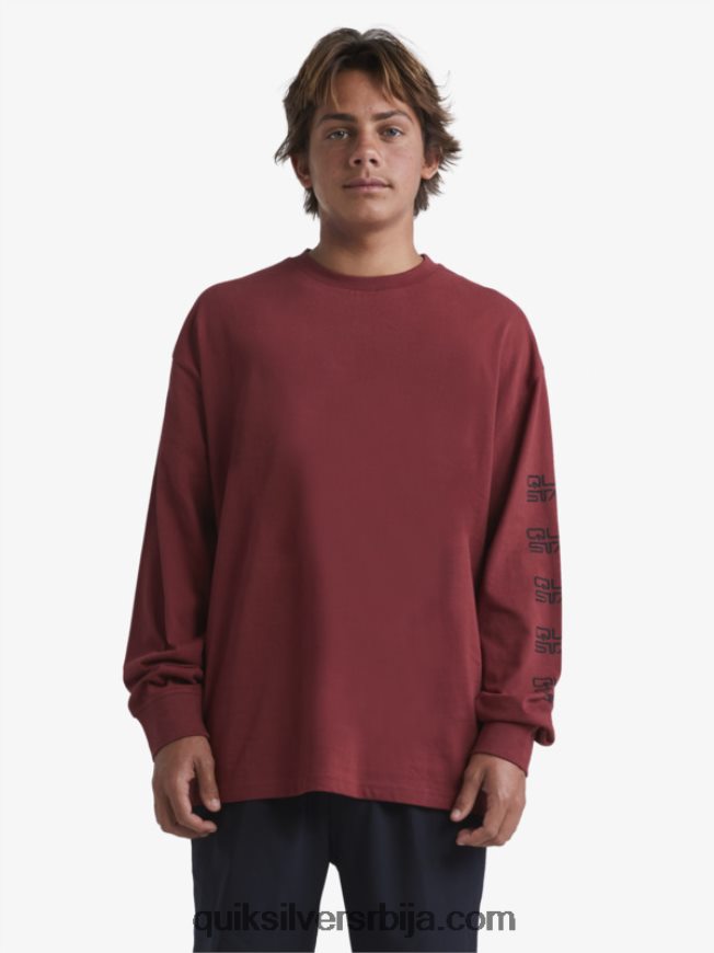 мушкарци Quiksilver x Stab органска мајица дугих рукава рубинско вино Z824VN1844