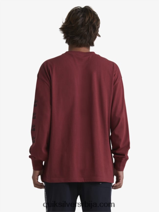 мушкарци Quiksilver x Stab органска мајица дугих рукава рубинско вино Z824VN1844