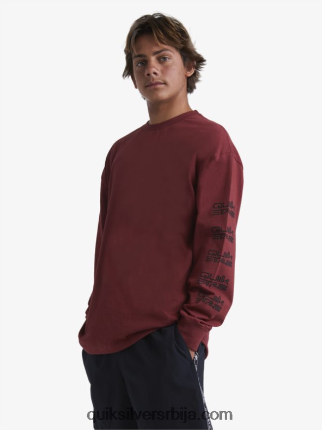мушкарци Quiksilver x Stab органска мајица дугих рукава рубинско вино Z824VN1844