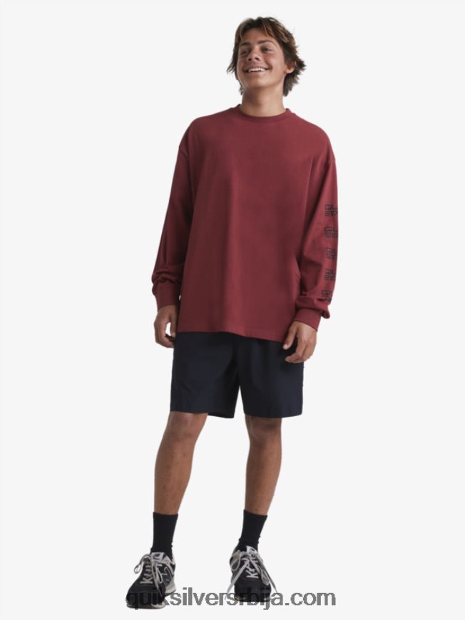 мушкарци Quiksilver x Stab органска мајица дугих рукава рубинско вино Z824VN1844