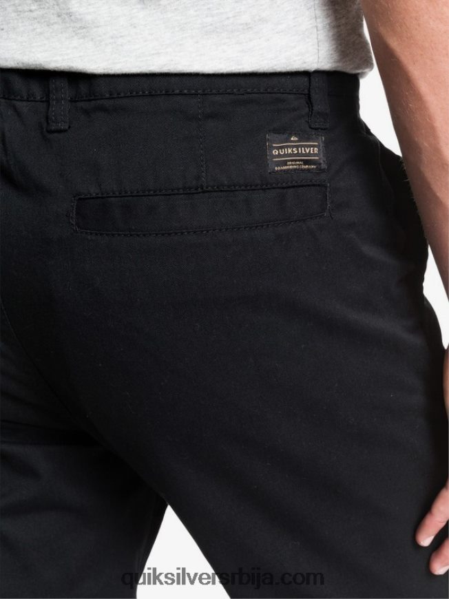 мушкарци Quiksilver свакодневне унион цхино панталоне са џеповима црн Z824VN1160