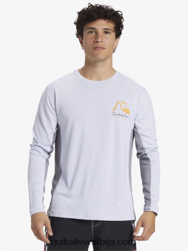 мушкарци Quiksilver Ватерман бамбоо цхецк 2 упф 50 мајица са дугим рукавима за сурфовање бео Z824VN260