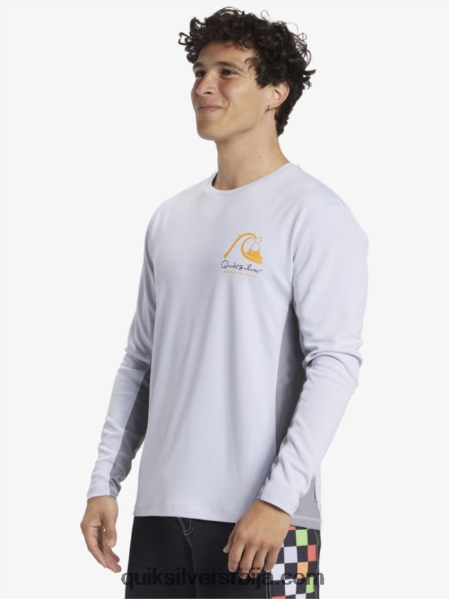 мушкарци Quiksilver Ватерман бамбоо цхецк 2 упф 50 мајица са дугим рукавима за сурфовање бео Z824VN260