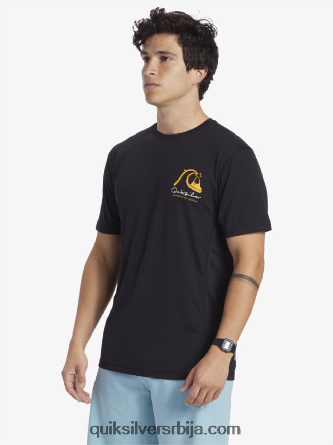 мушкарци Quiksilver Ватерман бамбоо цхецк 2 упф 50 мајица кратких рукава за сурфовање црн Z824VN276