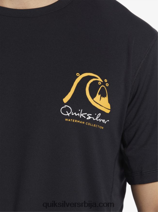 мушкарци Quiksilver Ватерман бамбоо цхецк 2 упф 50 мајица кратких рукава за сурфовање црн Z824VN276