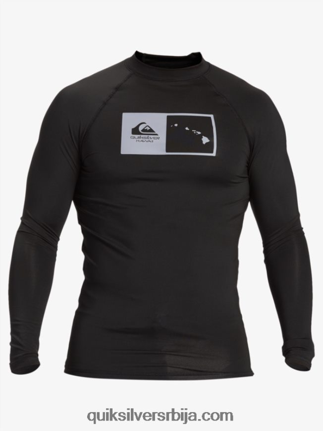 мушкарци Quiksilver Хаваии дубл довн упф 50 мајица за сурфовање дугих рукава црн Z824VN1105
