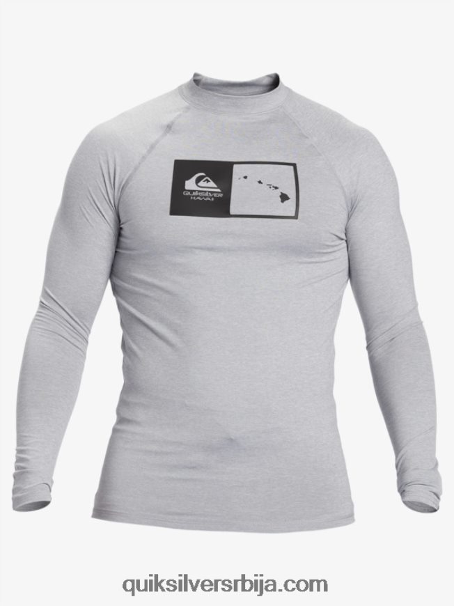 мушкарци Quiksilver Хаваии дубл довн упф 50 мајица за сурфовање дугих рукава сусњежица вријеска Z824VN1106