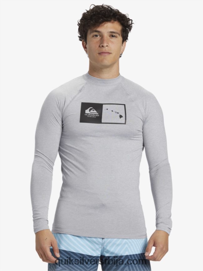 мушкарци Quiksilver Хаваии дубл довн упф 50 мајица за сурфовање дугих рукава сусњежица вријеска Z824VN1106