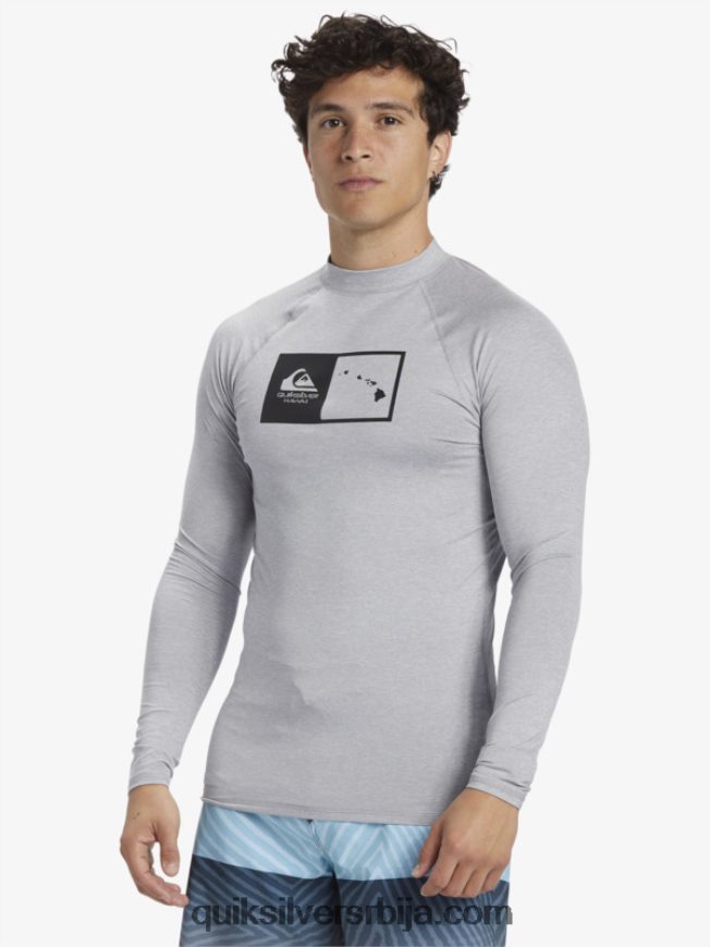 мушкарци Quiksilver Хаваии дубл довн упф 50 мајица за сурфовање дугих рукава сусњежица вријеска Z824VN1106