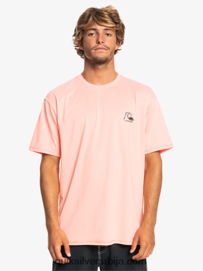 мушкарци Quiksilver Херитаге Хеатхер мајица кратких рукава упф 50 за сурфовање свеж лосос хеатхер Z824VN1130