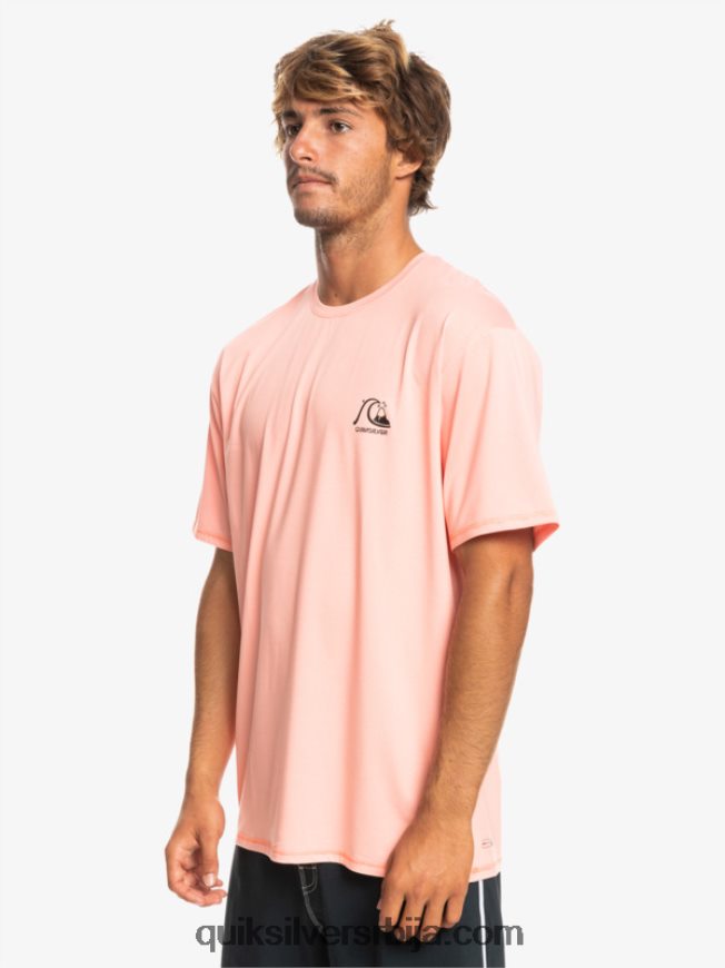 мушкарци Quiksilver Херитаге Хеатхер мајица кратких рукава упф 50 за сурфовање свеж лосос хеатхер Z824VN1130