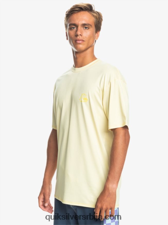 мушкарци Quiksilver Херитаге Хеатхер мајица кратких рукава упф 50 за сурфовање бледа банана вреска Z824VN1131