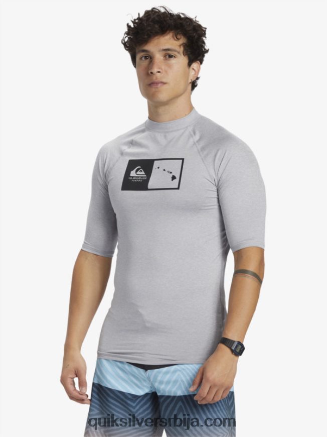 мушкарци Quiksilver Хаваии дубл довн упф 50 мајица кратких рукава за сурфовање сусњежица вријеска Z824VN1169