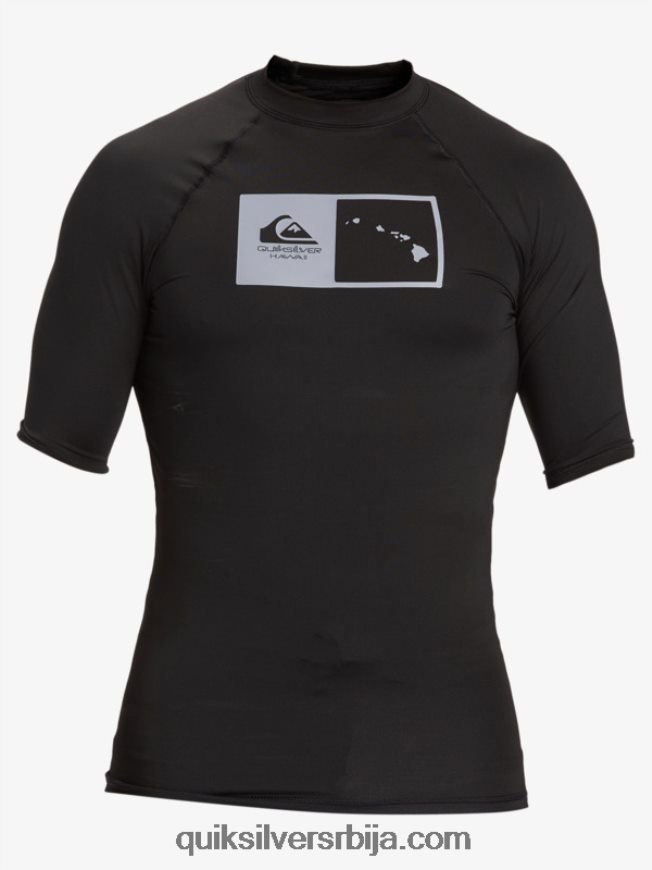 мушкарци Quiksilver Хаваии дубл довн упф 50 мајица кратких рукава за сурфовање црн Z824VN1170