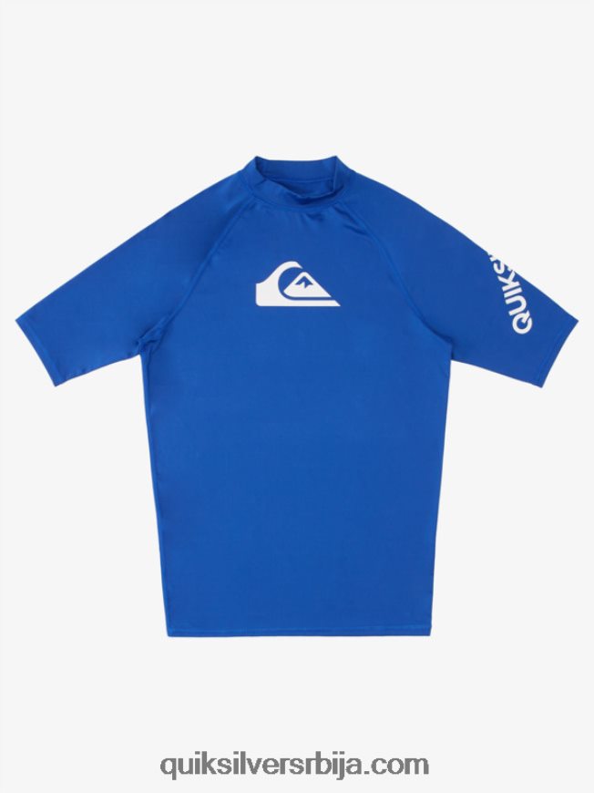 мушкарци Quiksilver Алл тиме схорт слееве упф 50 расхгуард електрични краљевски Z824VN1264