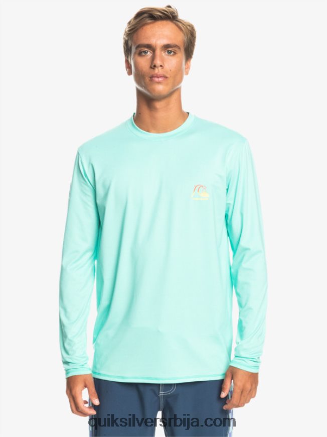 мушкарци Quiksilver Херитаге хеатхер мајица са дугим рукавима упф 50 базен зелени вријесак Z824VN1471