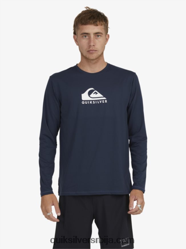 мушкарци Quiksilver чврста мајица дугих рукава упф 50 за сурфовање морнарски сако Z824VN1582