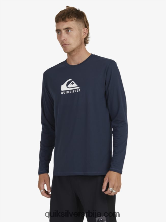 мушкарци Quiksilver чврста мајица дугих рукава упф 50 за сурфовање морнарски сако Z824VN1582