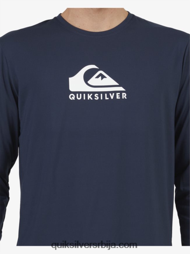 мушкарци Quiksilver чврста мајица дугих рукава упф 50 за сурфовање морнарски сако Z824VN1582