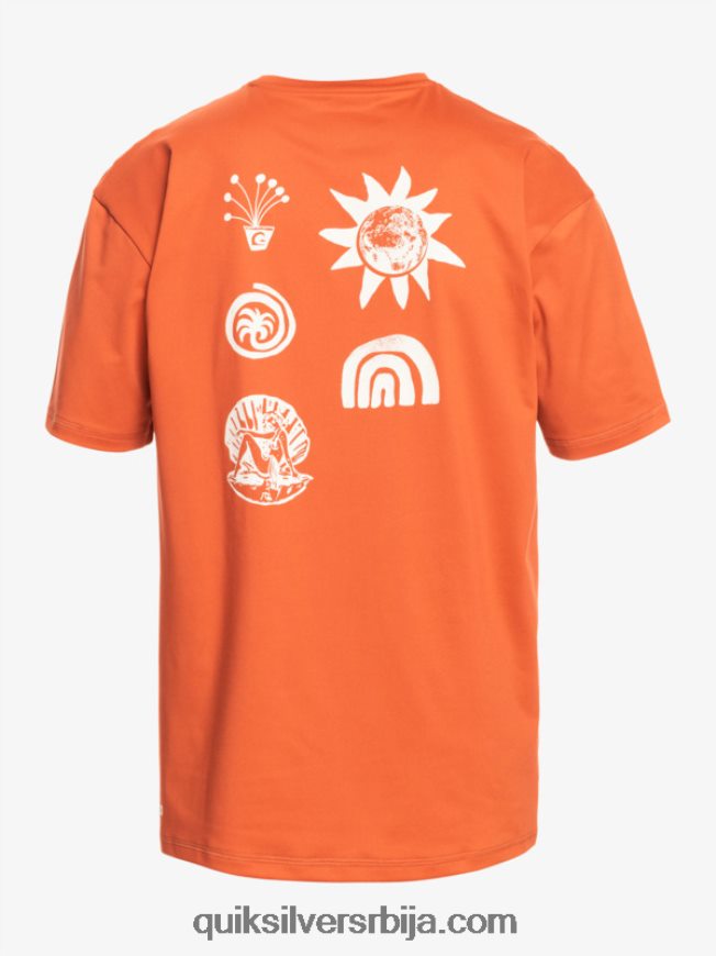 мушкарци Quiksilver мик кратки рукав упф 50 сурф мајица љути сос Z824VN1810