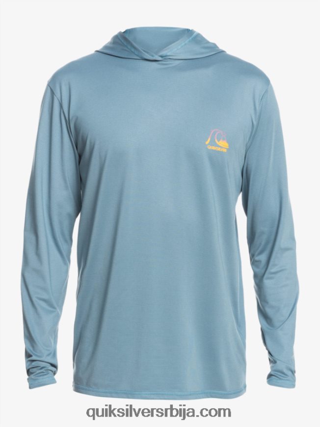 мушкарци Quiksilver Мајица за сурфовање са капуљачом и дугим рукавима упф 50 провинцијски плави вресак Z824VN1834