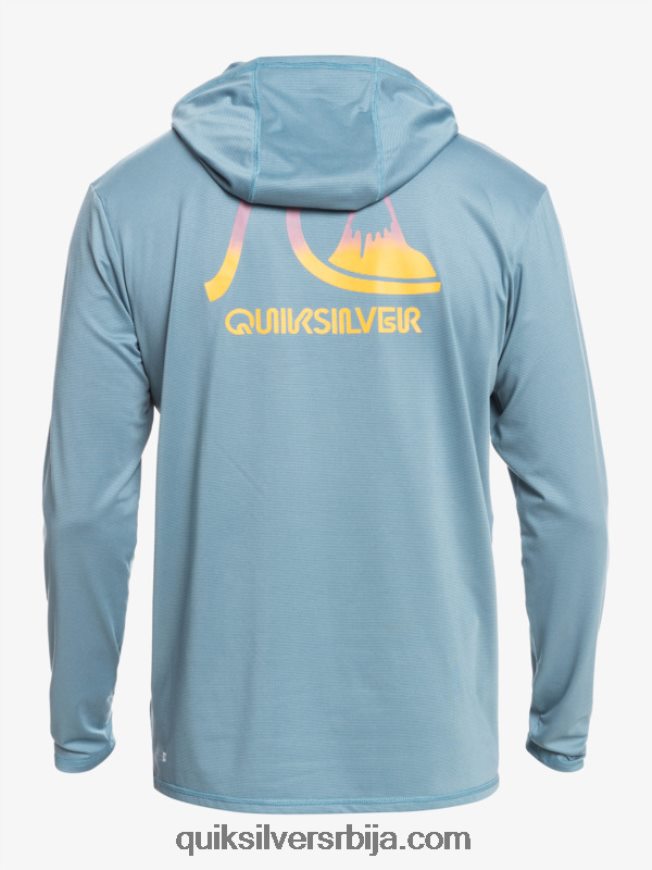 мушкарци Quiksilver Мајица за сурфовање са капуљачом и дугим рукавима упф 50 провинцијски плави вресак Z824VN1834