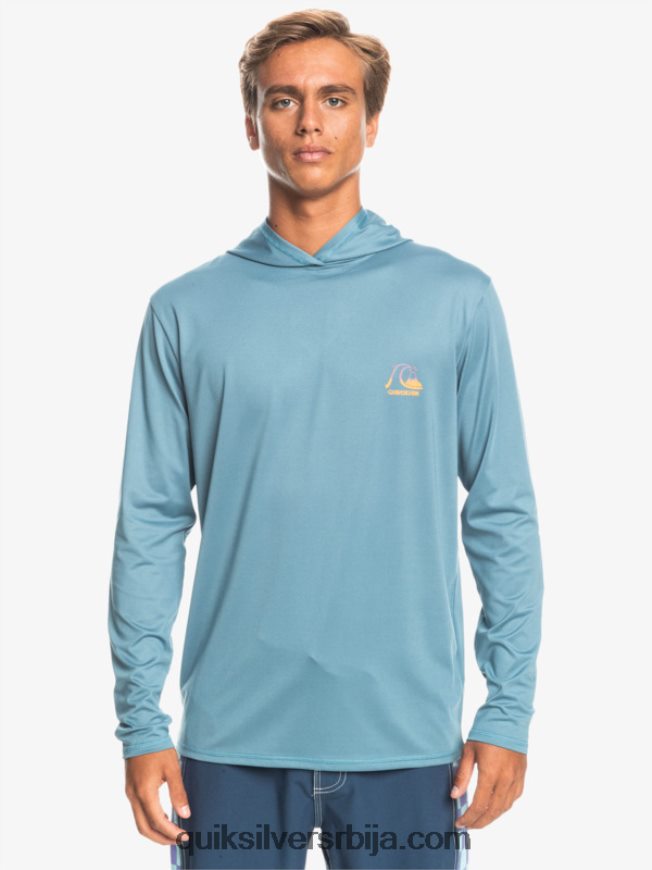 мушкарци Quiksilver Мајица за сурфовање са капуљачом и дугим рукавима упф 50 провинцијски плави вресак Z824VN1834
