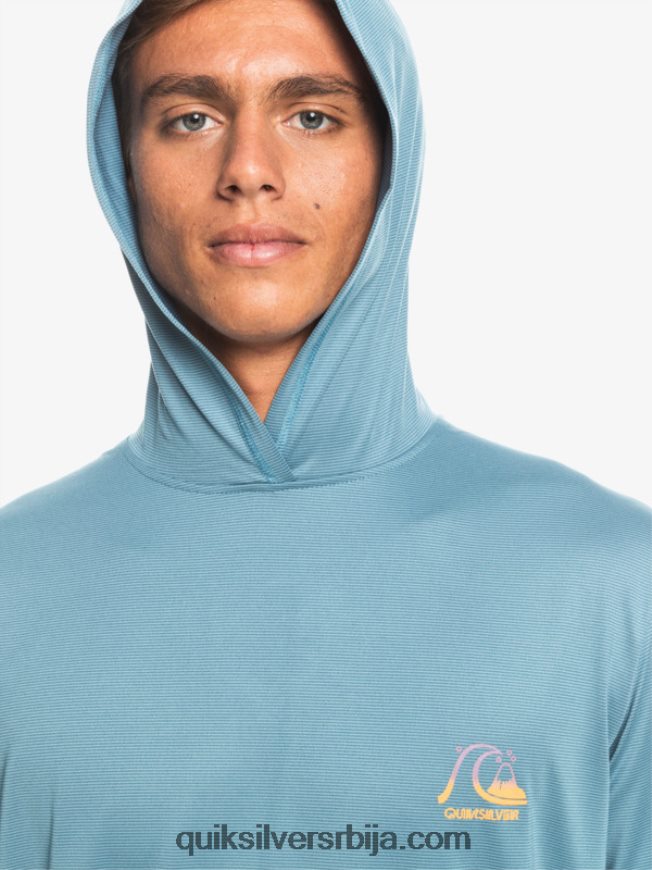 мушкарци Quiksilver Мајица за сурфовање са капуљачом и дугим рукавима упф 50 провинцијски плави вресак Z824VN1834