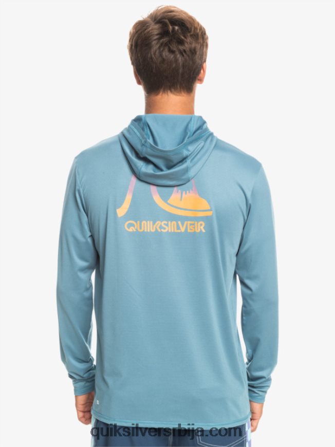 мушкарци Quiksilver Мајица за сурфовање са капуљачом и дугим рукавима упф 50 провинцијски плави вресак Z824VN1834