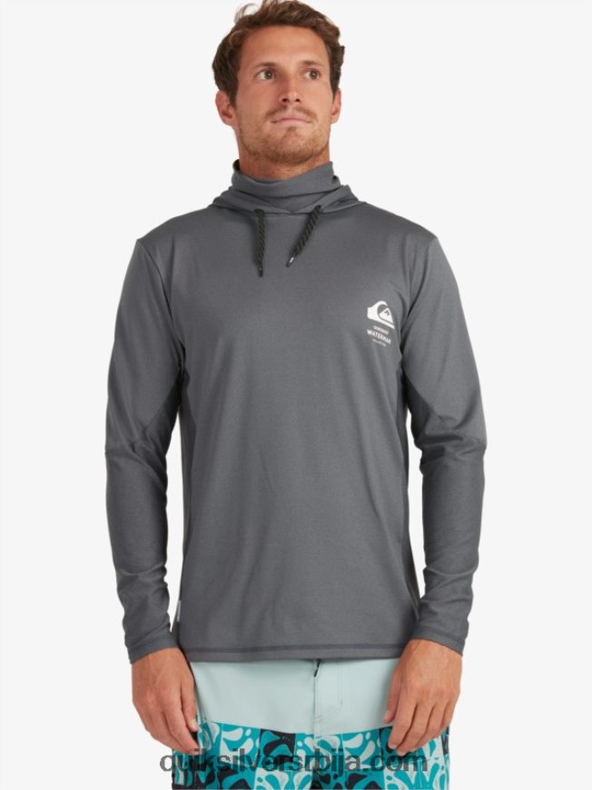 мушкарци Quiksilver Ватерман англер мајица са капуљачом и дугим рукавима упф 50 за сурфовање тамна сенка Z824VN1848