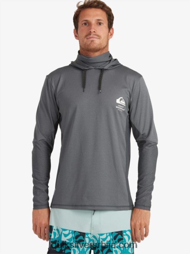 мушкарци Quiksilver Ватерман англер мајица са капуљачом и дугим рукавима упф 50 за сурфовање тамна сенка Z824VN1848
