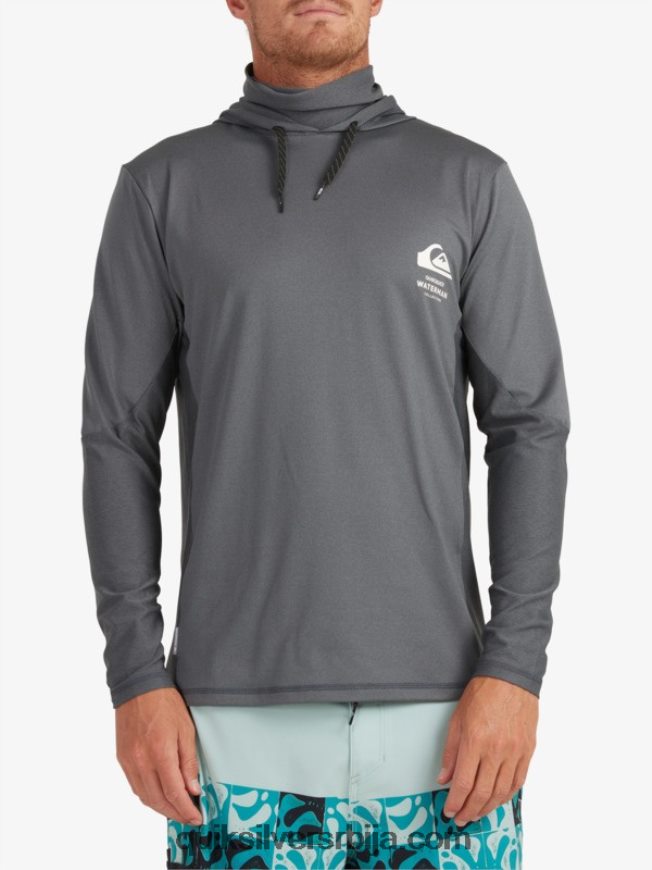 мушкарци Quiksilver Ватерман англер мајица са капуљачом и дугим рукавима упф 50 за сурфовање тамна сенка Z824VN1848