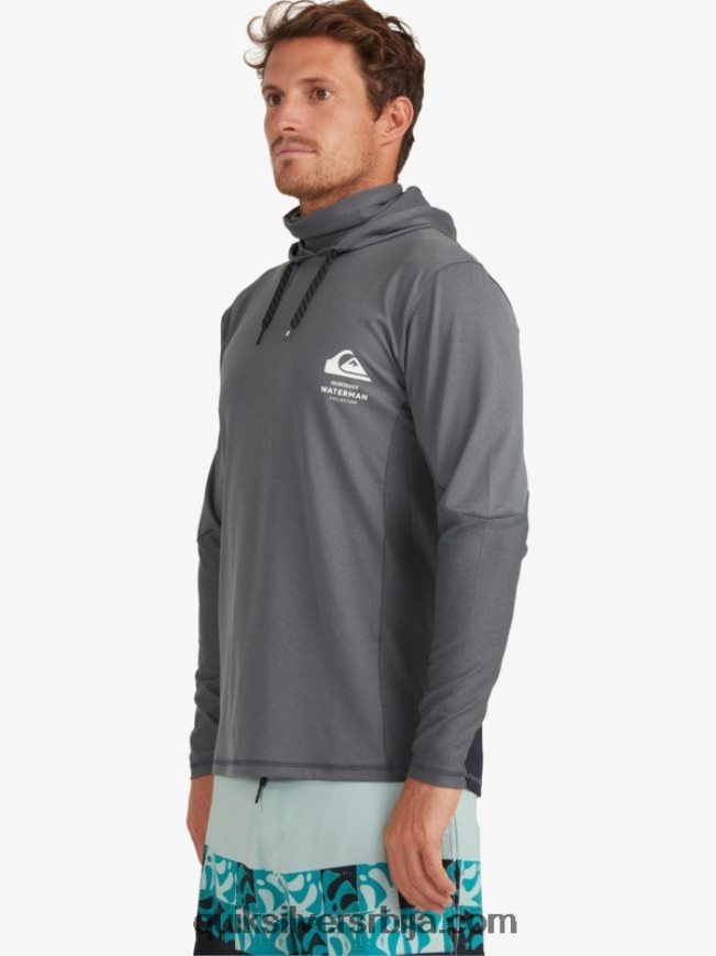 мушкарци Quiksilver Ватерман англер мајица са капуљачом и дугим рукавима упф 50 за сурфовање тамна сенка Z824VN1848