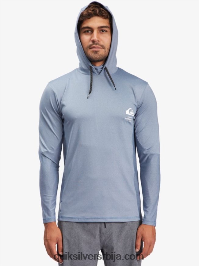 мушкарци Quiksilver Ватерман англер мајица са капуљачом и дугим рукавима упф 50 за сурфовање заставник плави Z824VN1849