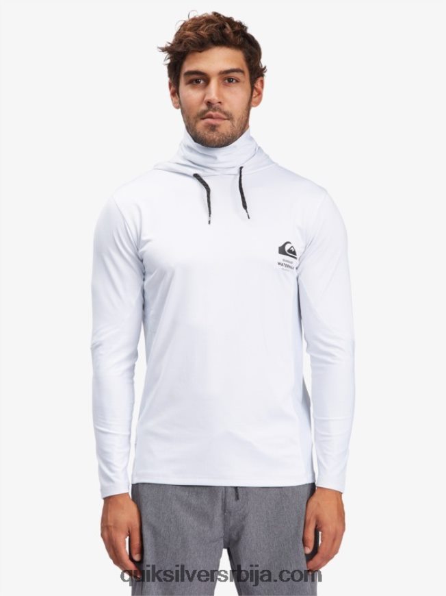 мушкарци Quiksilver Ватерман англер мајица са капуљачом и дугим рукавима упф 50 за сурфовање бео Z824VN1850